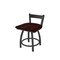 Holland Bar Stool Co 18" Low Back Swivel Vanity Stool, Pewter Finish, Dark Cherry Oak Seat 82118PWDCOak - alternate 1
